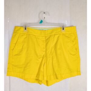 J.Crew yellow cotton chino shorts Size 10 Summer Preppy Colorful Old Money